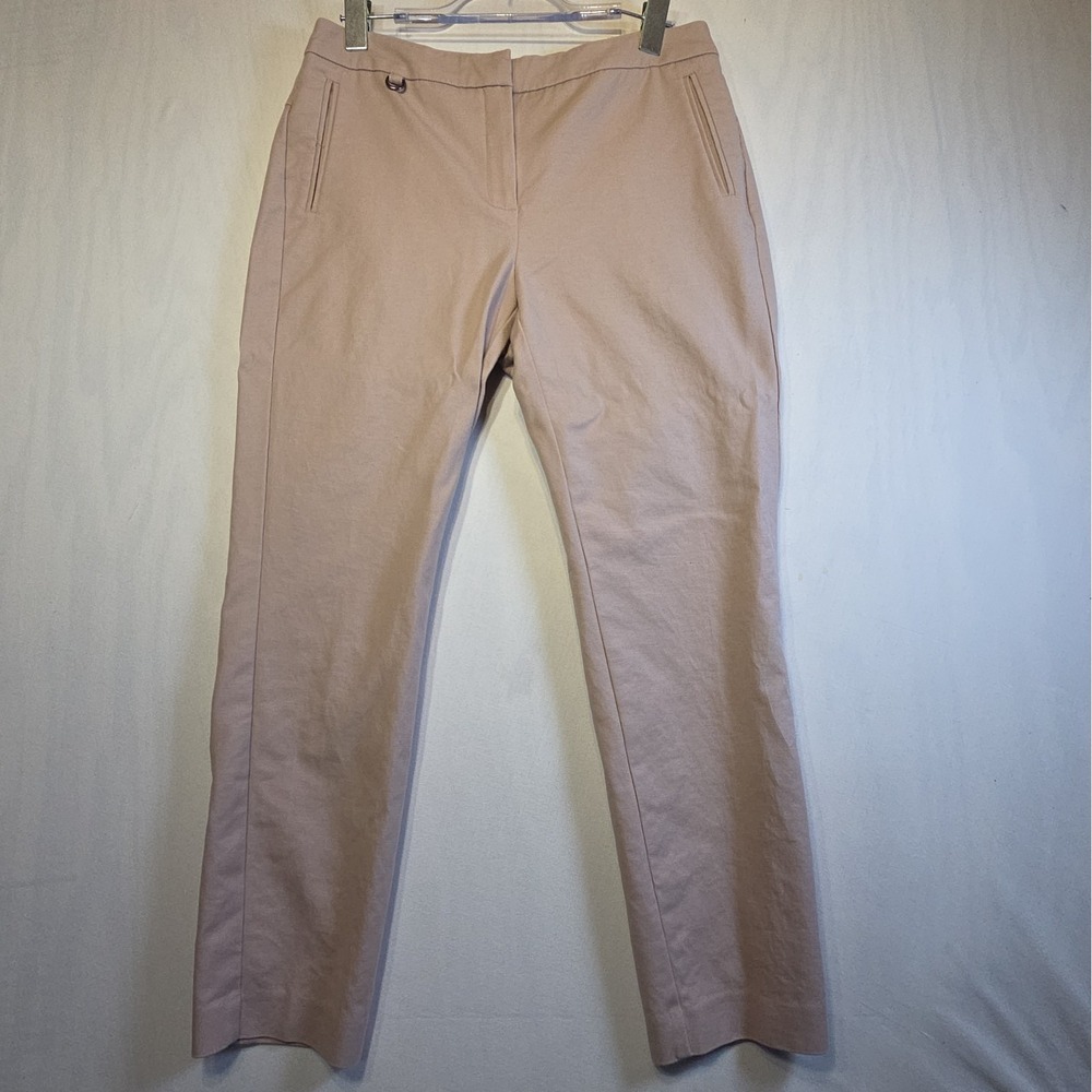 Adrianna Papell Pants Women's 14 Dusty Rose Pink Stretch Cotton Ankle Career